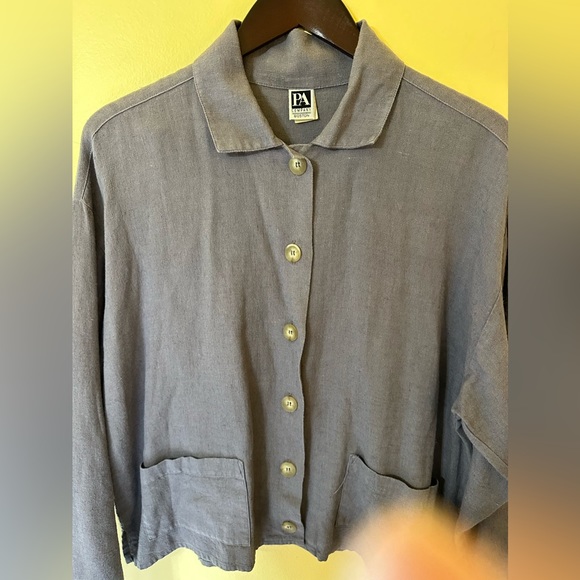 PA Company Boston - Boxy Linen Button Blouse - "One Size" - Picture 3 of 16